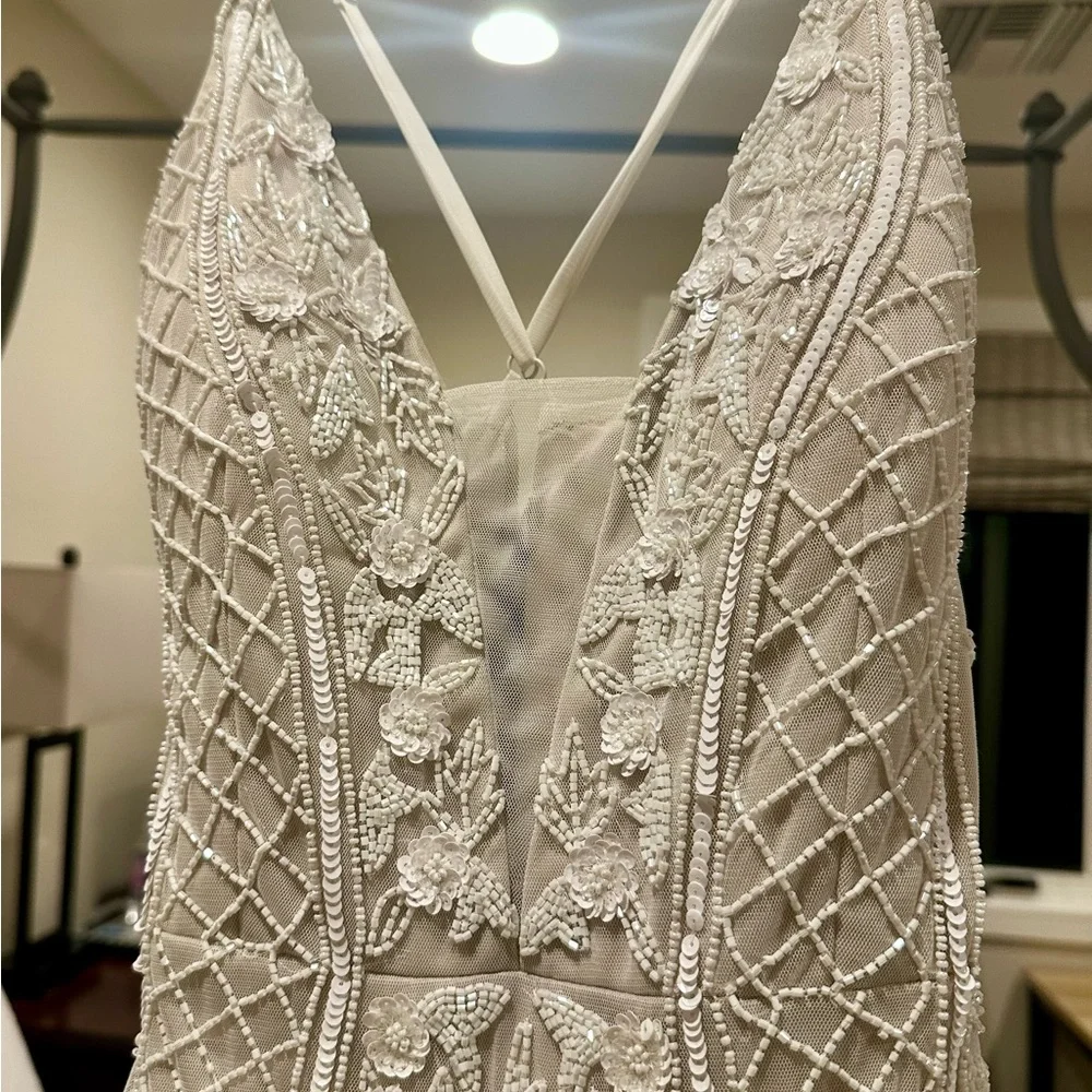 Elegant Cream Beaded Evening or Wedding - Picture 9 of 13